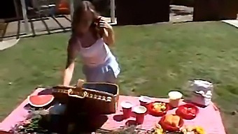Little April, A Cute Teen, Enjoys Some Outdoor Masturbation In This Video