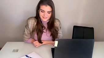 Step-Mom Gives A Handjob To Her Step-Son In The Office