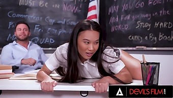 Asian Student Gets Her Pussy Pounded By Teacher'S Big Penis