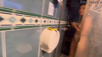 A Coworker Secretly Records A Blonde Woman Masturbating In The Bathroom