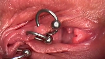 Intense Close-Up Of My Pierced Pussy And Clit Getting Wet And Peeing Inside