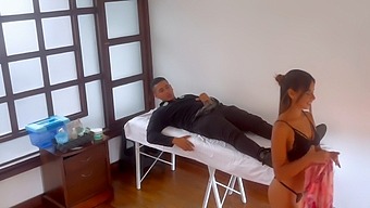Therapist Gets Fucked And Facialized By Client During Massage Session
