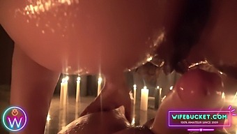 Intense Candlelit Threesome With Passionate Wifebucket Couple