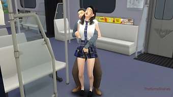 An Elderly Man Inappropriately Touches A Young Asian College Girl In Transit