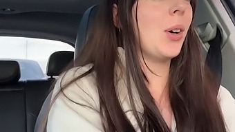 Brunette Beauty Indulges In Solo Play At Tim Horton'S Drive-Thru
