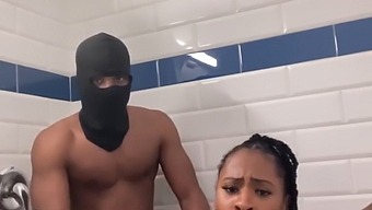 Black Beauty Gets Her Ass Pounded In The Shower!