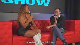 Carla Morelli Is A Black Beauty Who Enjoys A Threesome With Two Large Penises In Juan Bustos’ Show.
